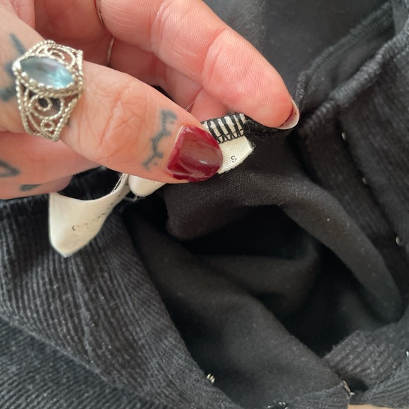 Capulet Ribbed Corset Bodysuit in Charcoal Gray - Picture 3 of 4